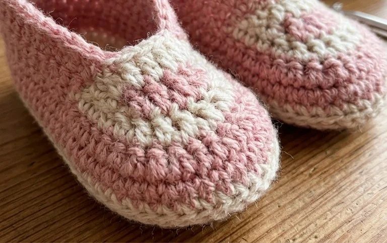 Crochet Baby Slippers With Easy Granny Square